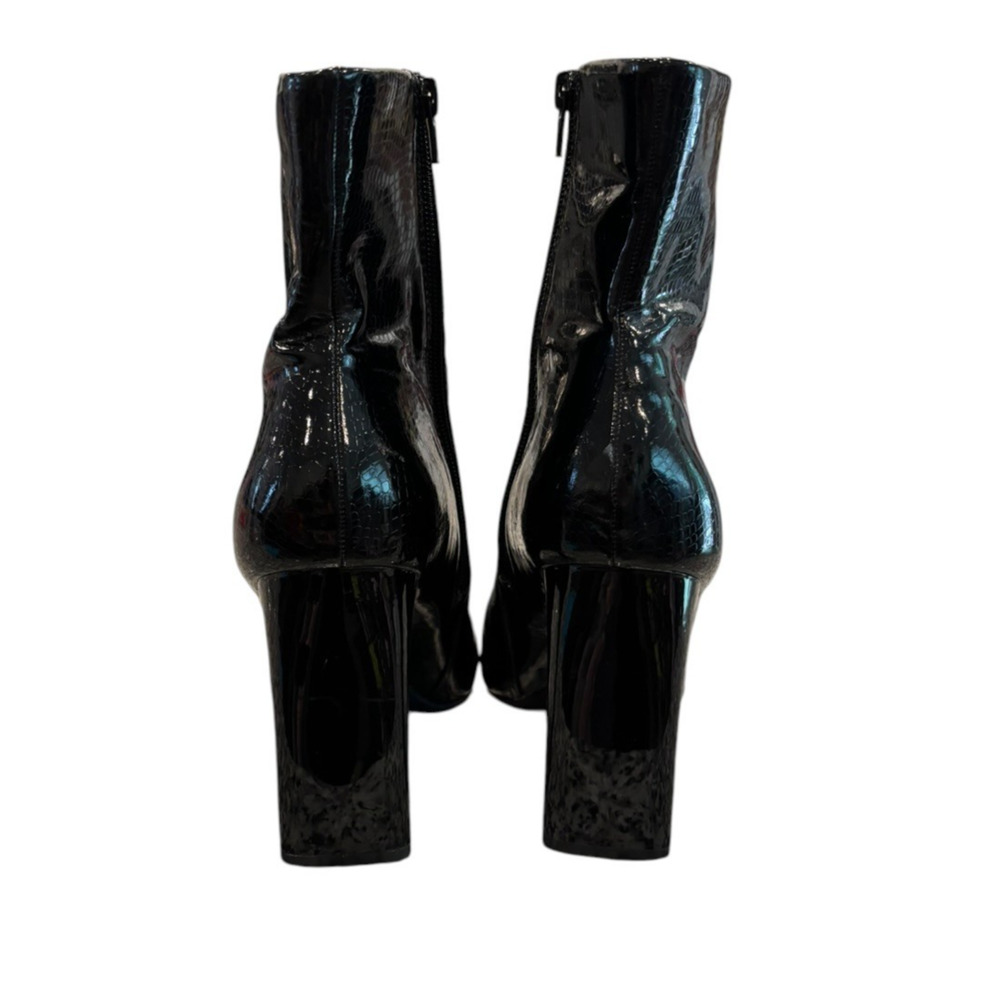 Madden Girl Cileste Black Patent Faux Snakeskin Ankle Boots Women's Size 9 - Picture 5 of 5